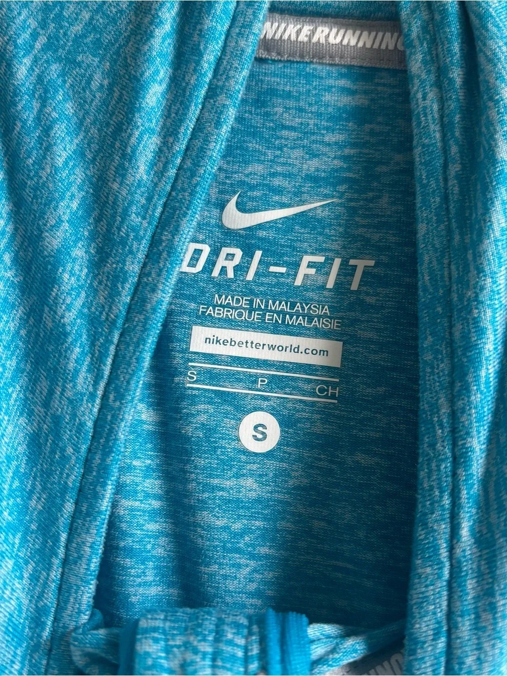 Nike Blue Heather Quarter-Zip Long Sleeve Pullover